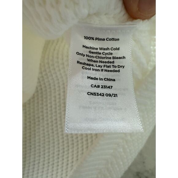 Talbots NEW White Pima Cotton Crew Long‎ Sleeve Knit Sweater- Medium - Picture 6 of 6